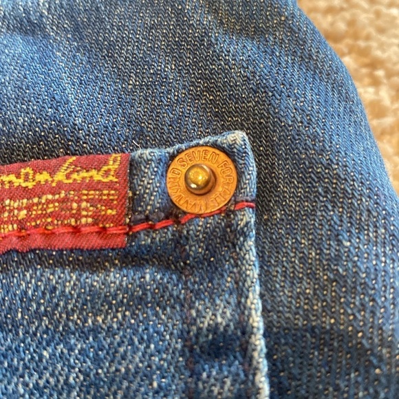 7 For All Mankind Button Fly Relaxed Flare Jeans Blue Size 31 TALL 32” - Picture 12 of 12